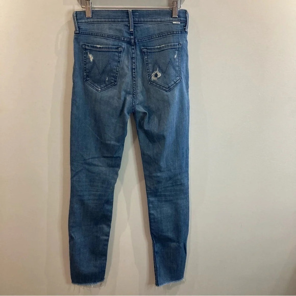 MOTHER Jeans Sz 25 The Stunner Ankle Graffiti Girl Distressed Buttonfly Jeans - Picture 13 of 15